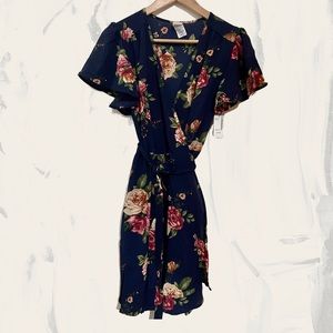 🔅BNWT Twik navy flower wrap dress